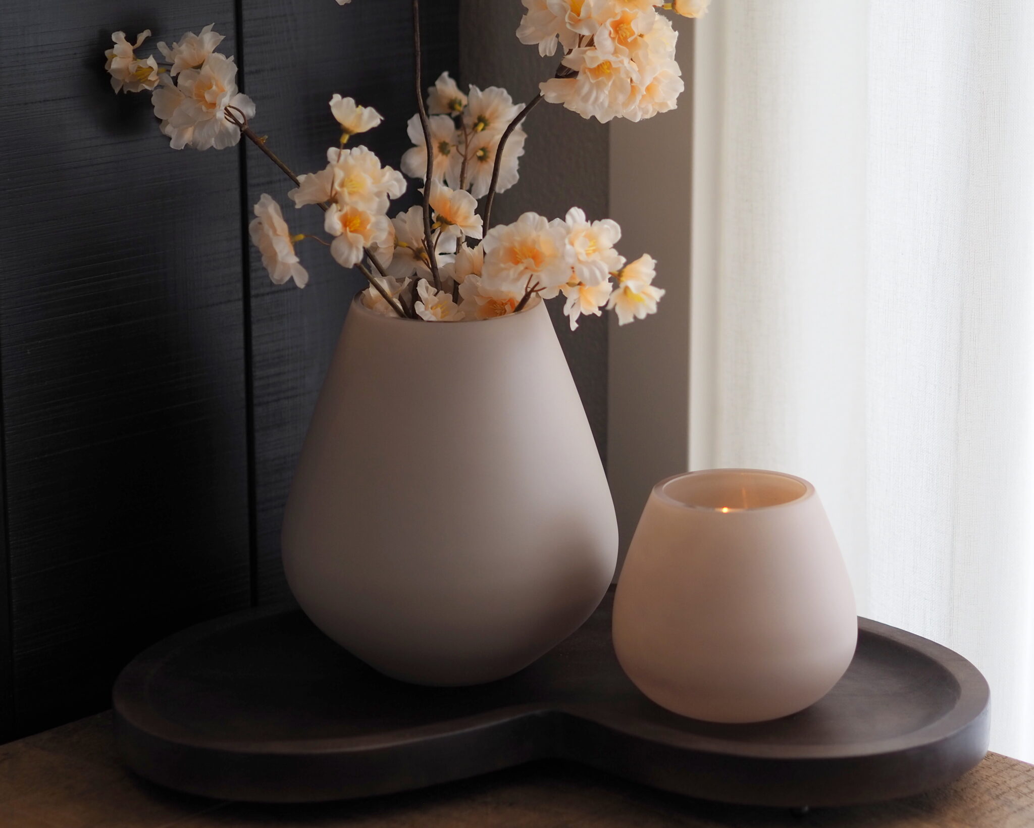 Luxe windlichten - mat ivory