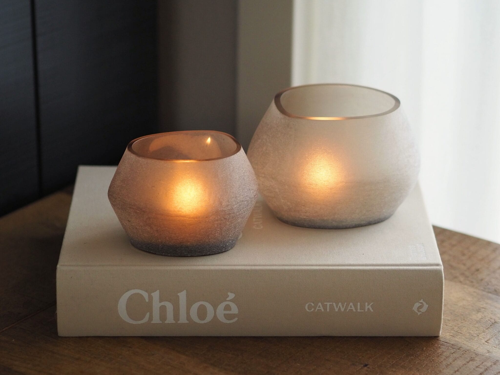 Waxinelichthouder matt light smoke